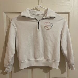 Uniqlo White Quarter-Zip Sweatshirt